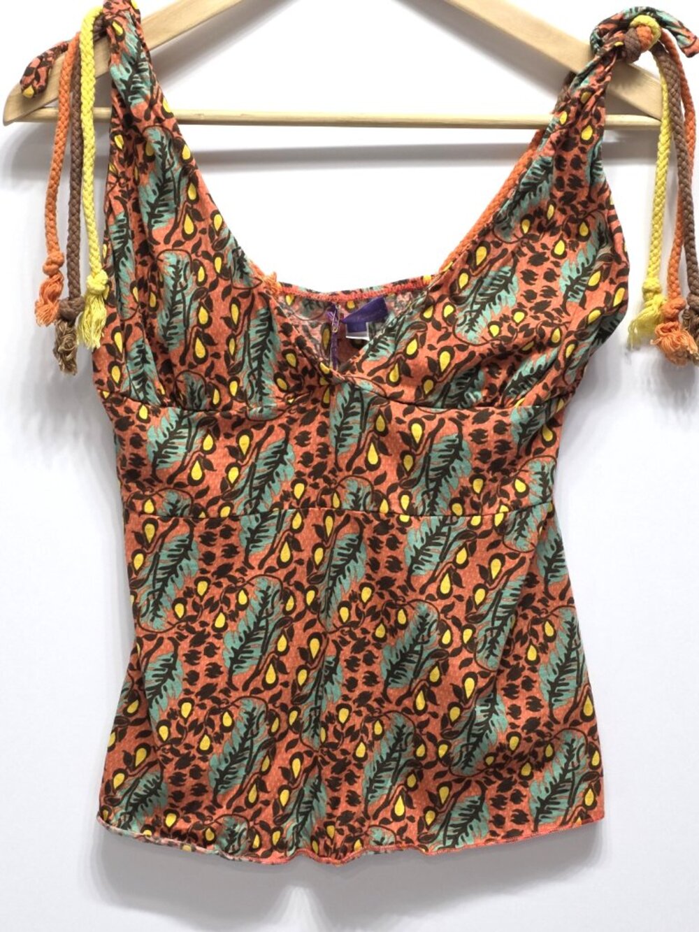 Fabiana Ferreira Angelica Leaf Print Boho Tank L NWT $235 Runs Small